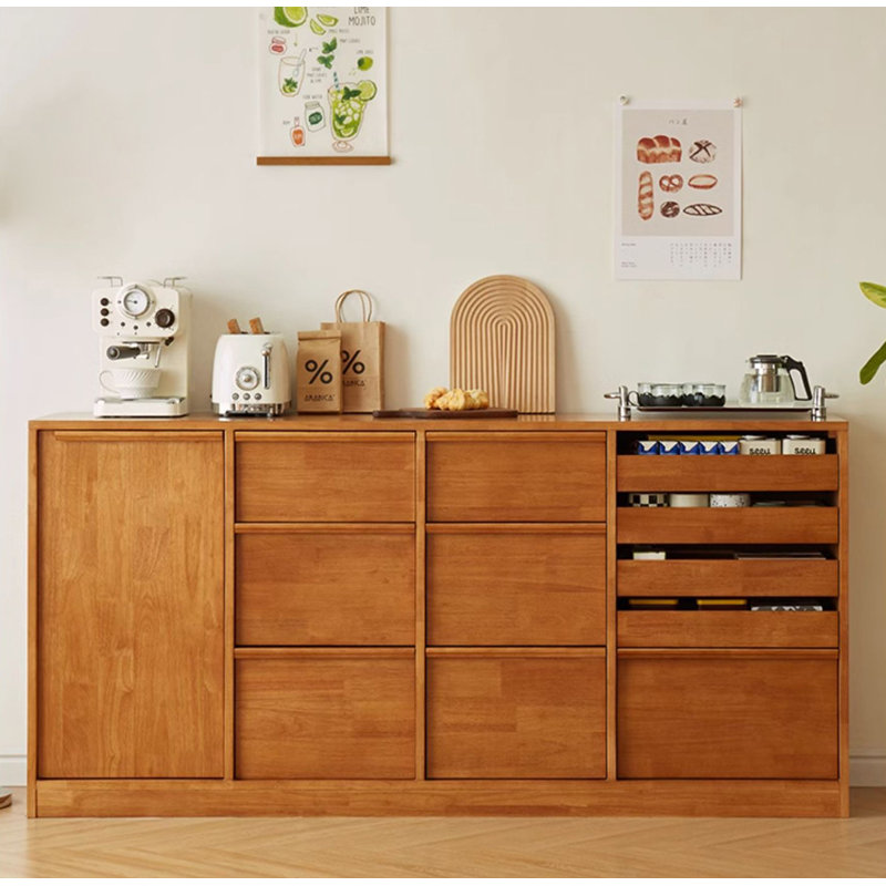 Light Luxury Style Large Capacity Rubberwood Sideboard