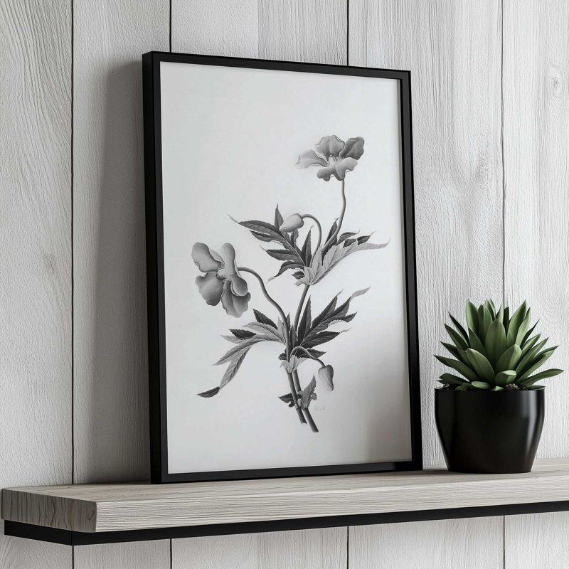 «Botanical II» par Deborah Revell, reproduction d'art, H 18 po x l 12 po, Doré