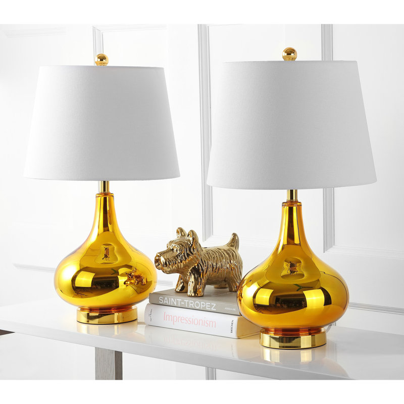 Akeim Glass Table Lamp, Gold