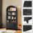 71" Arched Storage Bookcase with Doors-2090868208