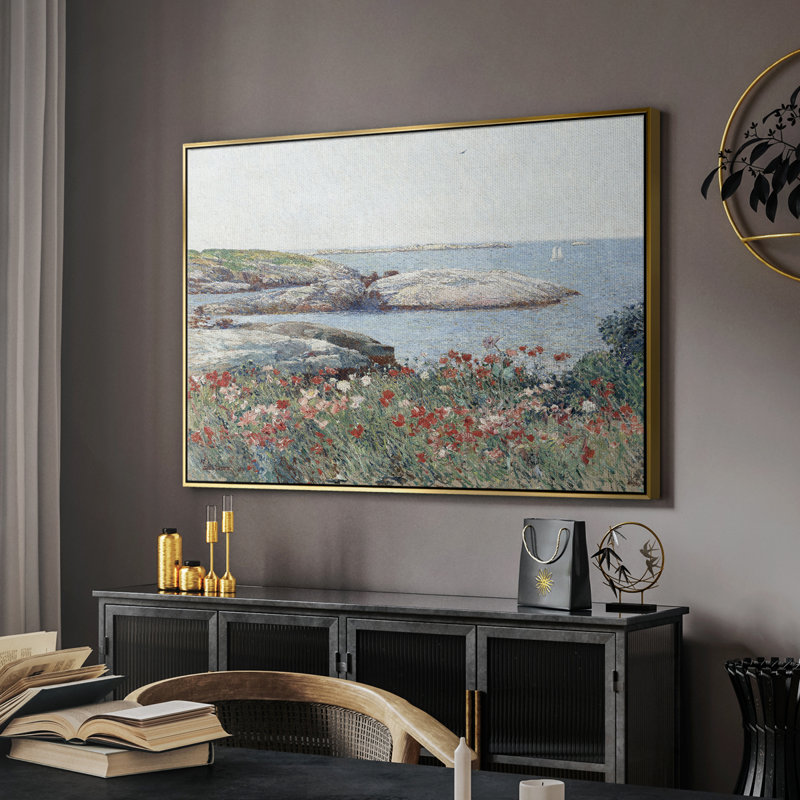 «Vintage Landscape - Dcccii» sur toile, Toile avec cadre flottant or, H 27 po x l 41 po x P 2 po