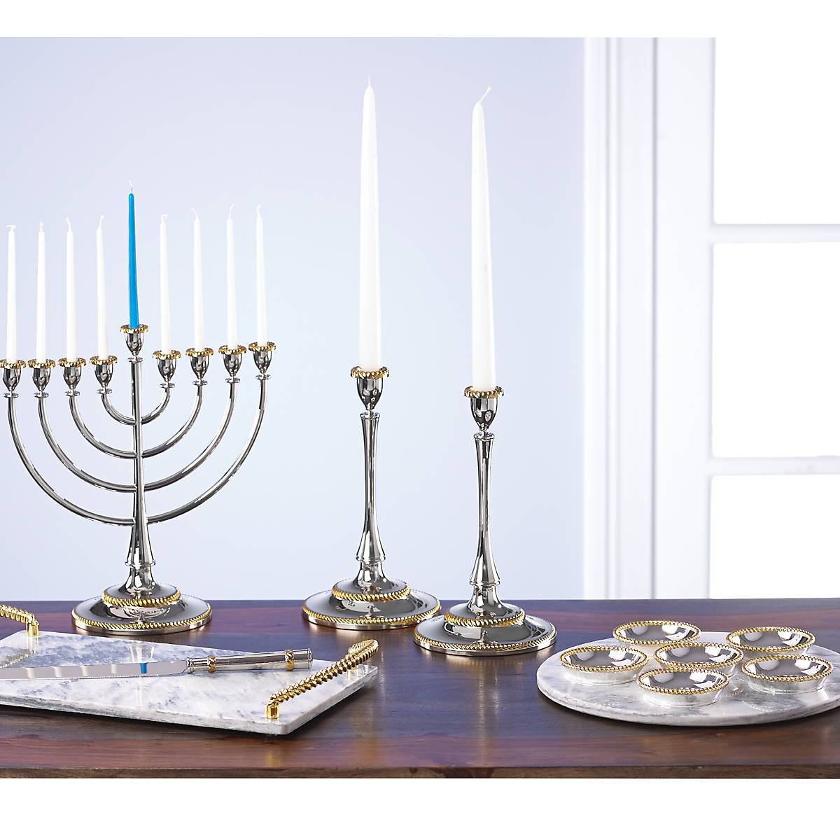 Roseland Seder Plate with Marble Slate