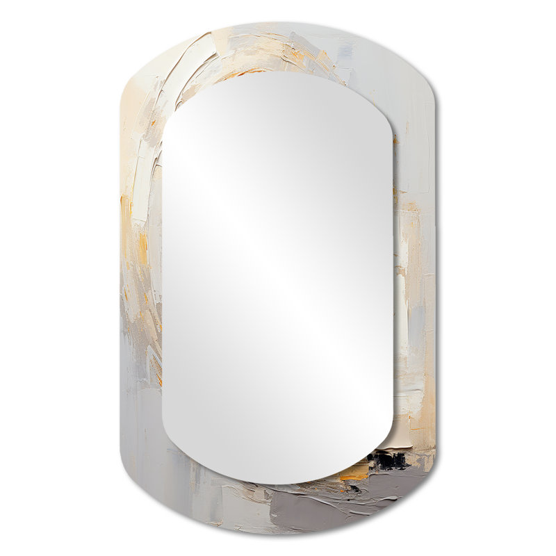Valonia abstrait en spirale de peinture abstraite or et blanc III, 31 po x 19 po