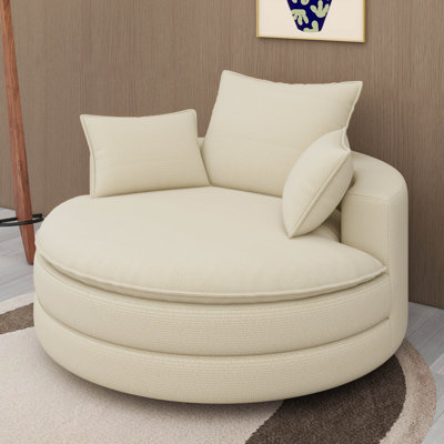 Fauteuil demi-tonneau pivotant, fauteuil rond moderne à 360 degrés