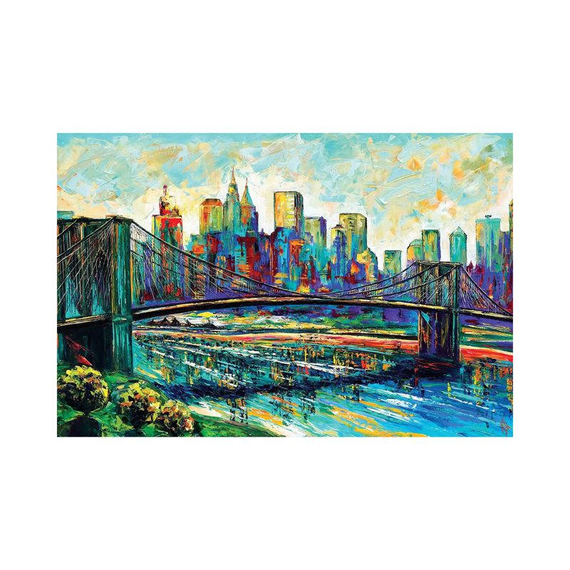 NYC Skyline by Natasha Mylius - Wrapped Canvas Painting, 66.04 cm H x 45.72 cm W x 1.91 cm D