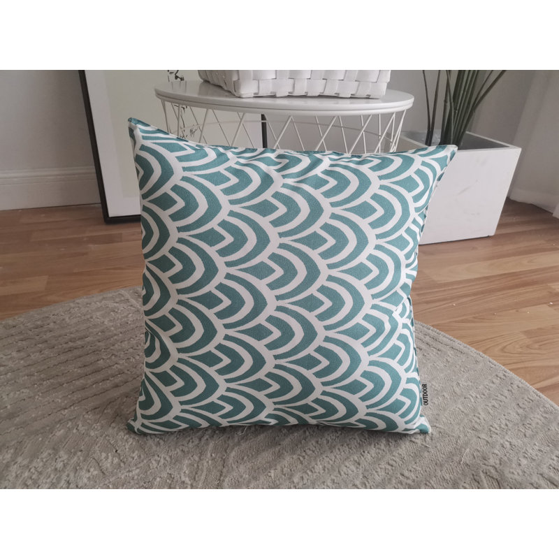 Ensemble de 2 taies d'oreiller imprimées sur fond blanc (ensemble de 2), Vert/blanc