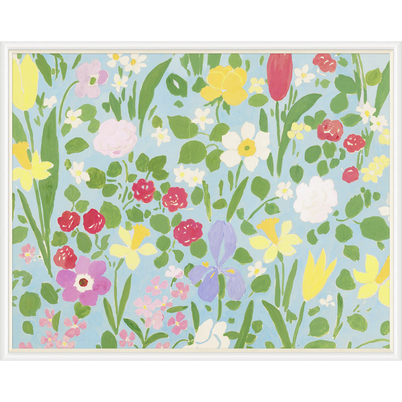 Daffodils Print by Paule Marrot, 43" H x 54" W x 1.25" D, White Framed