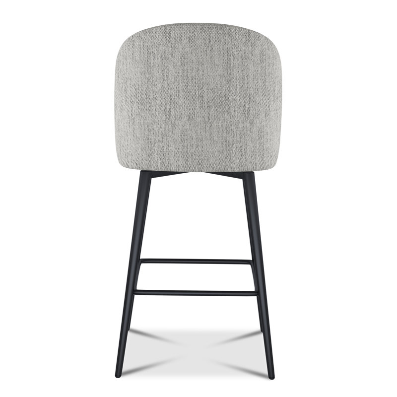 Kanasha 26.9" Counter Stool Upholstered Swivel Counter Bar Stools with Back&Metal Legs(Set of 2), Gray