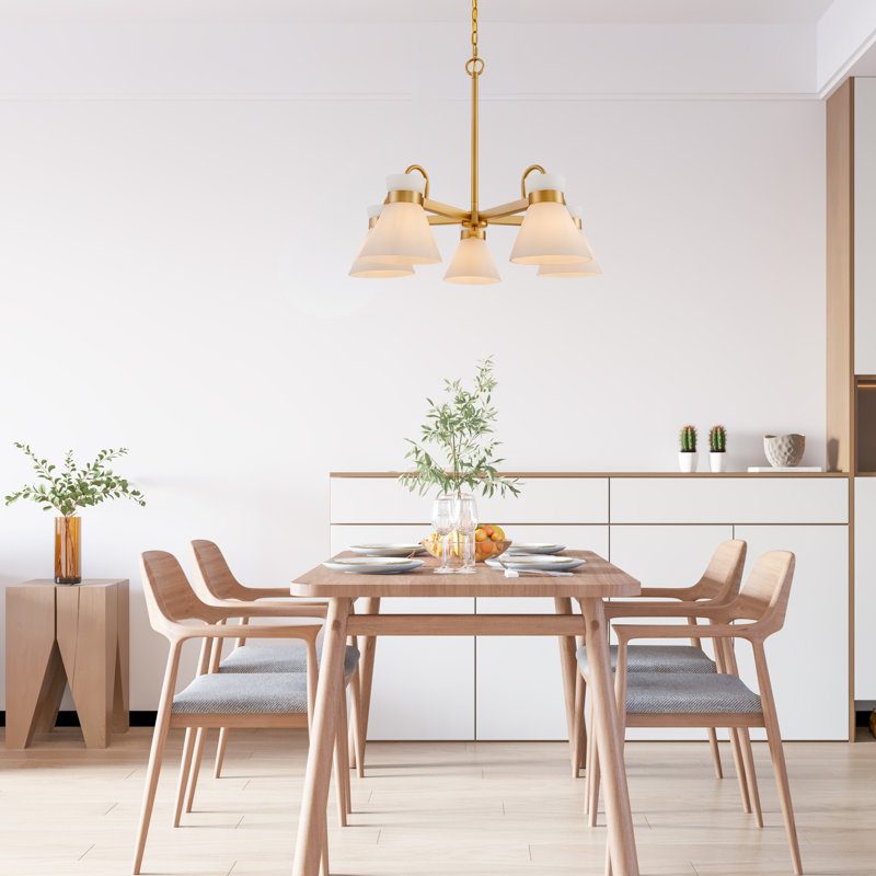 Celeste 5-Light Contemporary Chandelier in Champagne Bronze