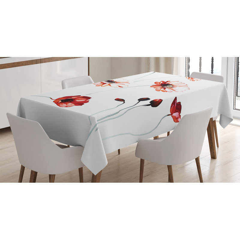 Flower Dining Room Kitchen Tablecloth, 84" L x 60" W