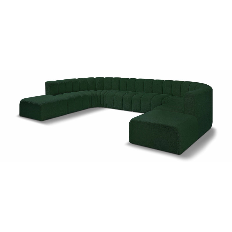 Canapé Hurlburt, Tissu bouclé vert