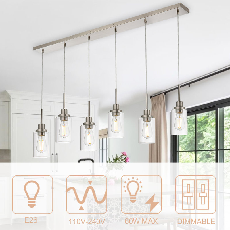 Jaqson 6 - Light Dimmable Cylinder Chandelier