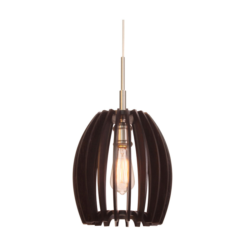 Gino 1 - Light Lantern Pendant, Wenge, Satin Nickel