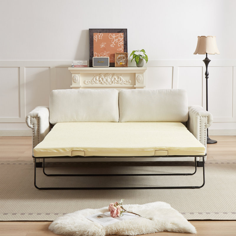 Canapé-lit convertible 83,8 po Modern, canapé-lit gigogne 2 en 1, canapé-lit en polyester avec matelas pliant