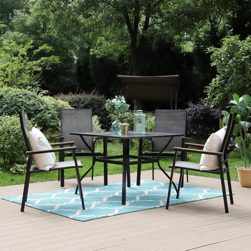 Alyah Square 4 - Person 203.2Cm L Outdoor Table Set, No, None