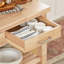 Kitchen Cart Mobile Island on Wheels Rolling Storage Cart Movable Serving with Drawers & Shelves Wood