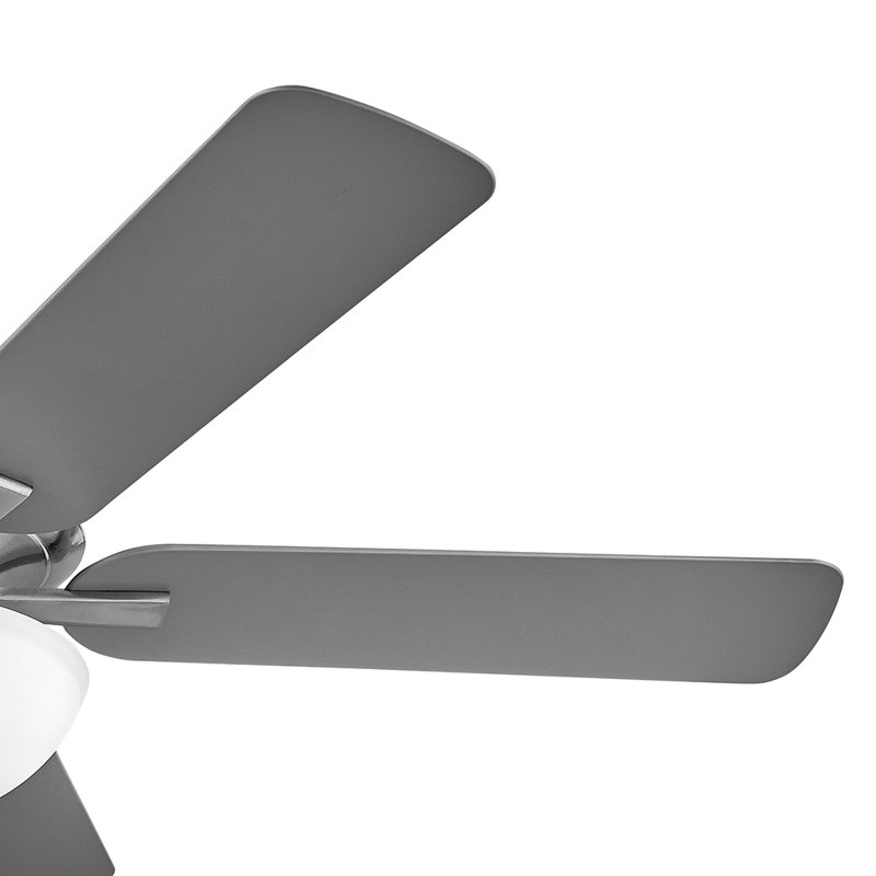 Ventilateur de plafond 52 po Metro - ampoules incluses, Nickel brossé avec pales noir mat