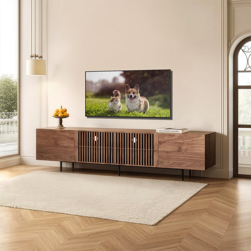 Mid Century Modern TV Stand for TVs, 55cm H x 180cm W x 40cm D
