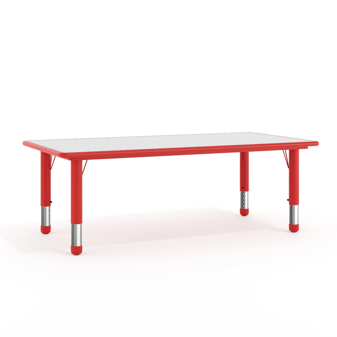 Goddard Plastic Adjustable Height Kids Activity Table Flash Furniture Side Finish: Red