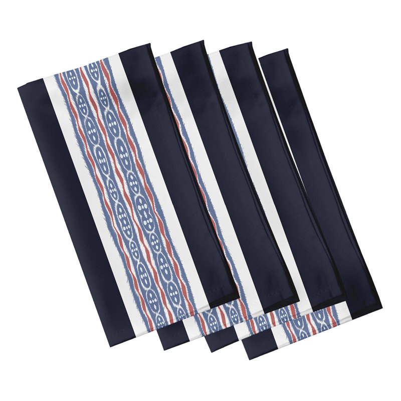 Ensemble de serviettes 4 pièces Daeisha, Bleu marine, L 18 po x L 18 po