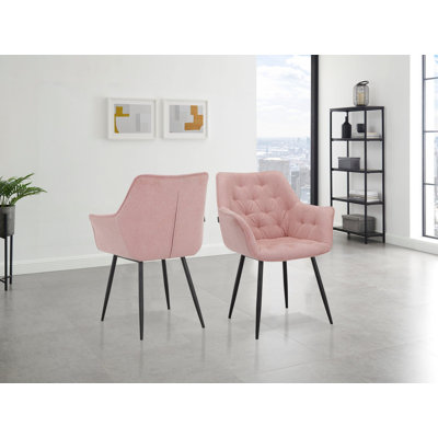 Lutcher 48cm H Belfast Fabric Upholstered Metal Armchair