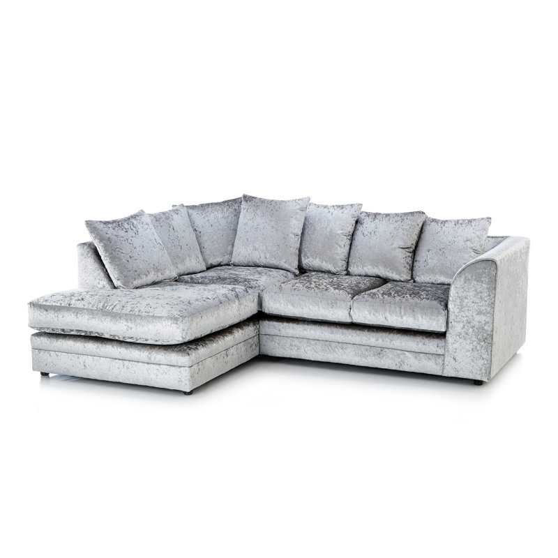 Romelia 2 - Piece Velvet Living Room Set, Left Hand Facing , Silver