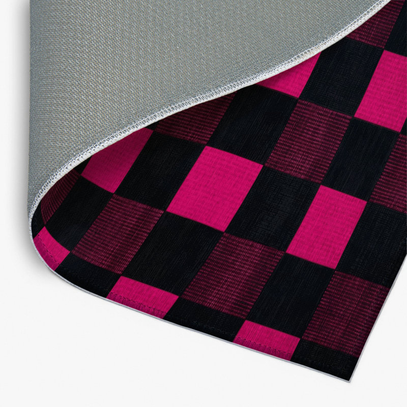 Tapis intérieur / extérieur mauve à carreaux, Rectangulaire 2 pi x 3 pi
