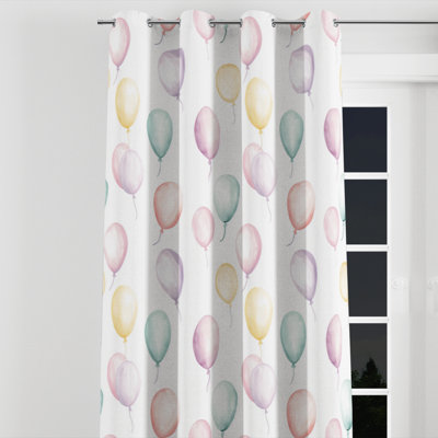 Kids Sky Velvet Curtains - Celebration Badia Grommet Curtain - 1 Panel