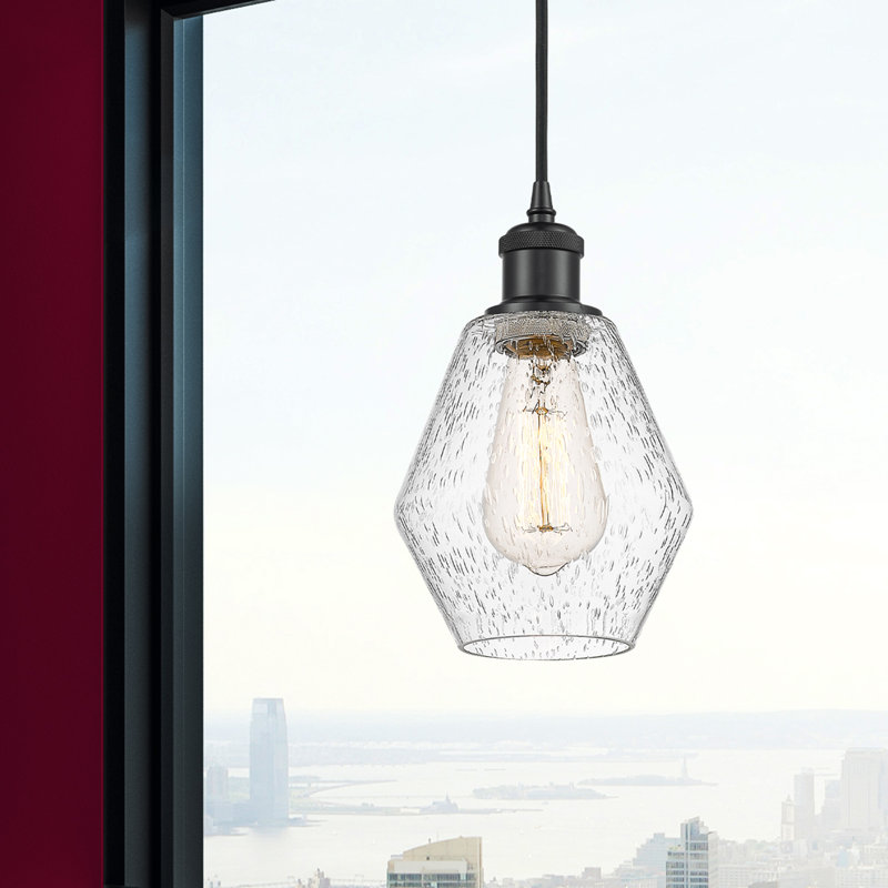 Luminaire suspendu simple à 1 lumière Gabbie, Noir
