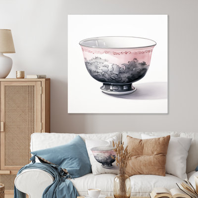 Délice de tasse de thé rose rose II - art mural en porcelaine