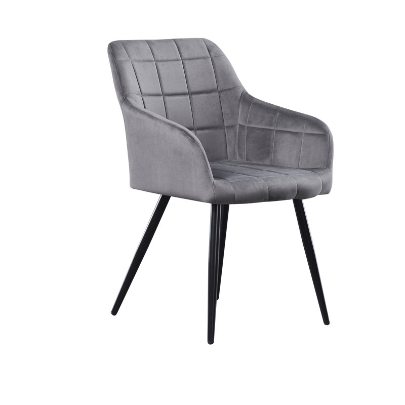 Yerres Modern Velvet Dining Chairs - Ergonomic Curved Back with Metal Legs - Armchair for Dining Room Kitchen Living Room, 6