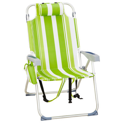 Lemon Pattern Aluminum Folding Backpack Beach Chair