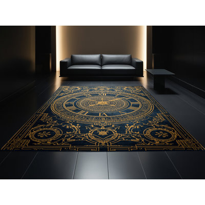 Tapis gris moelleux et moelleux à motif abstrait nouvel an Eslinger