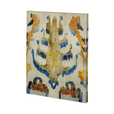 Bohemian Ikat IV by Chariklia Zarris a Hand Embelished Textured Canvas