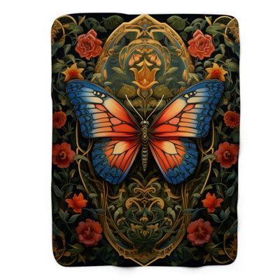 Delicate Butterfly - couverture sherpa de qualité supérieure 1 pièce