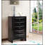 Coffre Marilla G1500-CH, solution de rangement durable et élégante avec placages de bois véritable et finition noire élégante pour les chambres à coucher modernes
