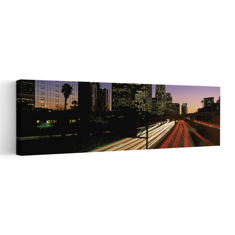 Harbor Freeway Los Angeles CA by J Sohm/VOA LLC - Wrapped Canvas Panoramic Print, 30.48 cm H x 91.44 cm W