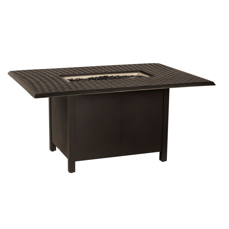 Rectangular Dining Height Fire Table, Graphite