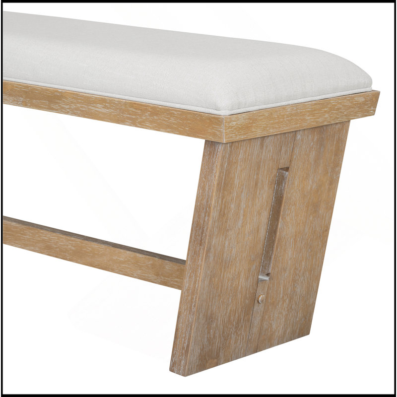 Ensemble de table de salle à manger 6 pièces pour 6, table de cuisine en bois de 60 po et 4 chaises avec banc et base en tréteaux pour la cuisine et la salle à manger