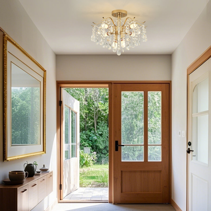 Plafonnier encastré en cristal 6 lumières