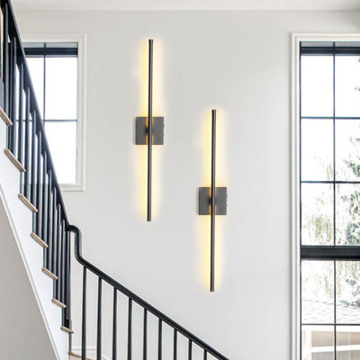 28.3" Rechargeable Wall Sconces with Remote Control, Dimmable LED Wall Sconces, 350°Rotate (Set of 2)