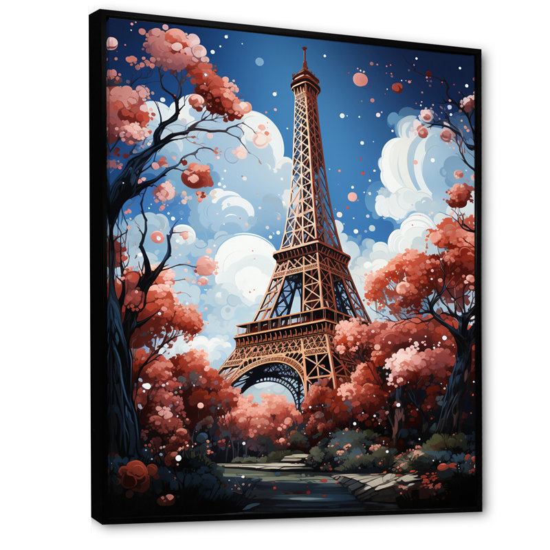 " Paris In Spring Bloom I ", Black Floater Framed, 44" H x 34" W x 1.5" D
