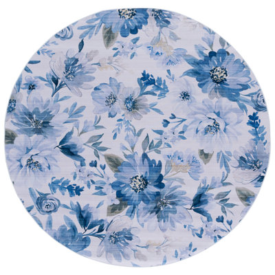 Caleel 852 Performance Machine Washable Floral Rug