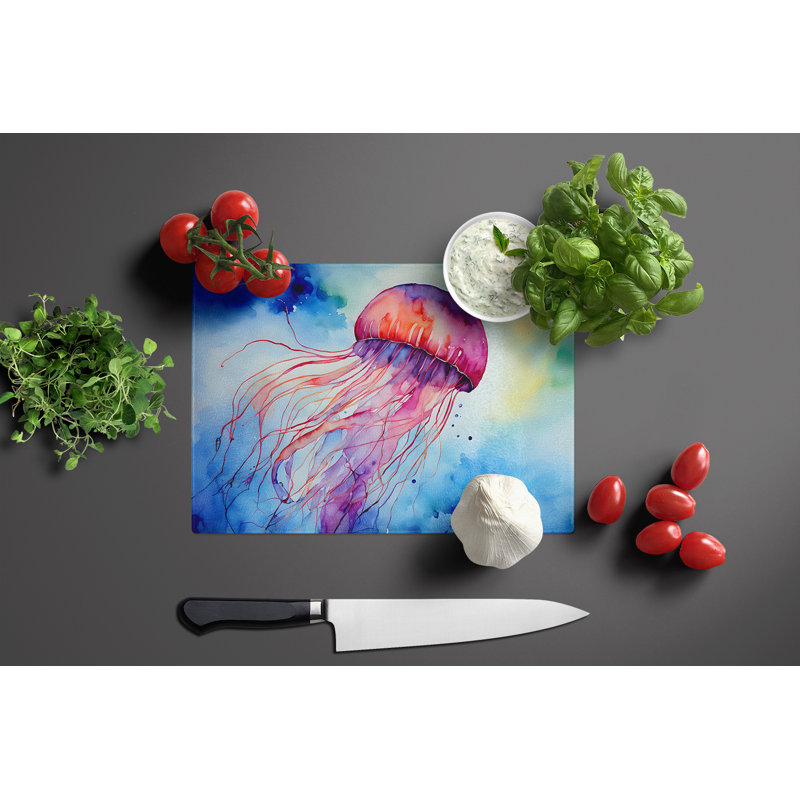 Jellyfish Glass Cutting Board Large