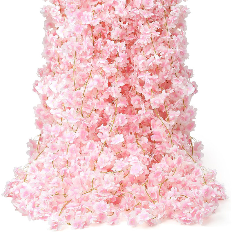 6PC 35,4FT guirlande de fleurs de cerisier pour la décoration printanière