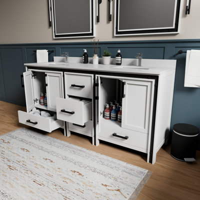 Double Bath Vanity 22 in. D, and 30 in. Mirrors