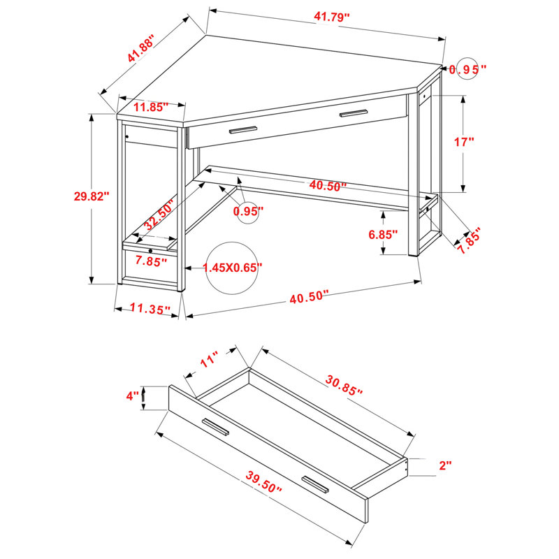Fernanda Computer Desk with Storage Drawers