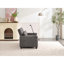 Fauteuil convertible confortable en tissu gris foncé 31 places avec poches latérales