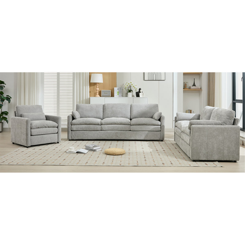 Ensemble de canapé rembourré Cozy surdimensionné Comfy Cloud Sofa, Gris clair
