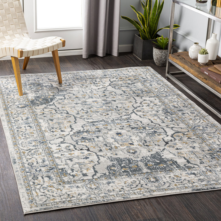 Tapis bleu sarcelle / gris clair Giustina